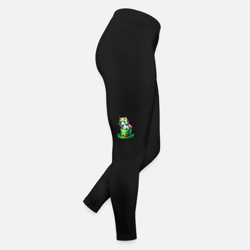Süßes Einhorn St. Patrick's Day Kleeblatt Frauen Jersey Leggings