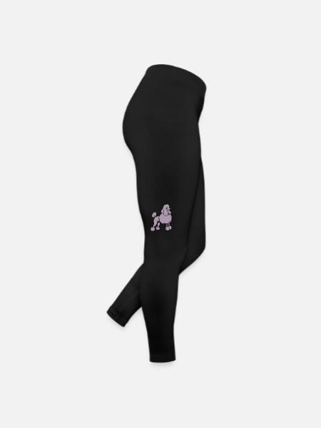 Silhouette Pudel Hund Minimalistisch - Frauen Jersey Leggings - Schwarz - Rechts