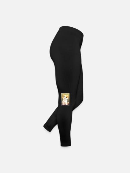 Lustige Katze - Frauen Jersey Leggings - Schwarz - Rechts
