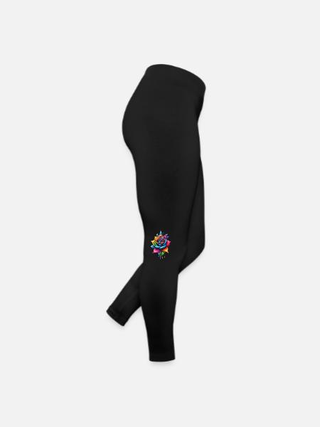 Rose multicolors flower - Legging en jersey Femme - noir - Droite