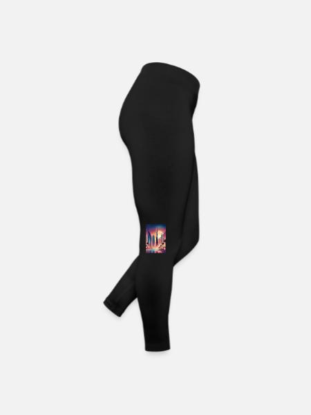 Paysage urbain coloré de l’est - Legging en jersey Femme - noir - Droite