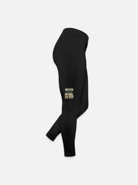 25th Retro Style Anniversary Gift 1999 - Women’s Jersey Leggings - black - Right