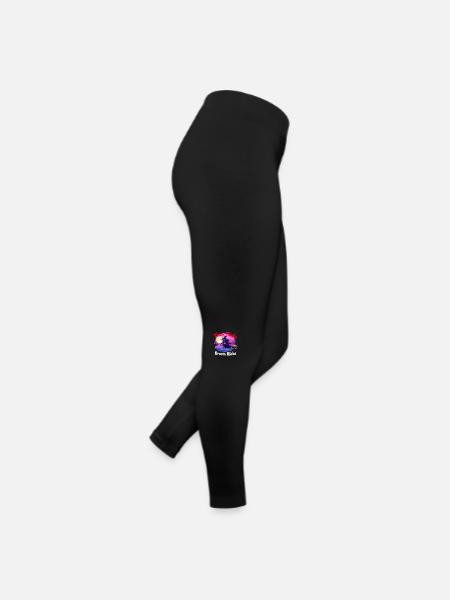 Halloween Hexe Dicke Oberschenkel Besen Reiten Spaß - Frauen Jersey Leggings - Schwarz - Rechts