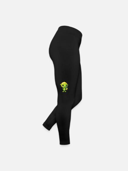 Refreshing Alien Lemon Drink: Green & Yellow - Women’s Jersey Leggings - black - Right