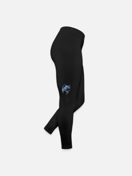 Minimalistische Hyäne Silhouette Brüllend - Frauen Jersey Leggings - Schwarz - Rechts