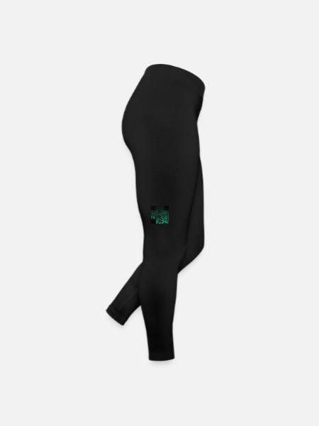 schwarz-grün - Frauen Jersey Leggings - Schwarz - Rechts
