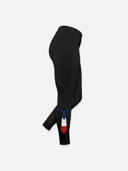 Cravate France – Conception du drapeau - Legging en jersey Femme - noir - Droite
