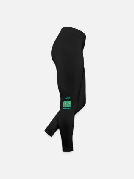 ANNIVERSARY. HAPPY BIRTHDAY. HAPPY BIRTHDAY. - Women’s Jersey Leggings - black - Right