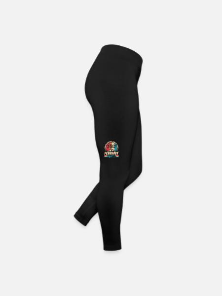 Cadeau 12e Anniversaire Vintage Né En Février 2012 - Legging en jersey Femme - noir - Droite