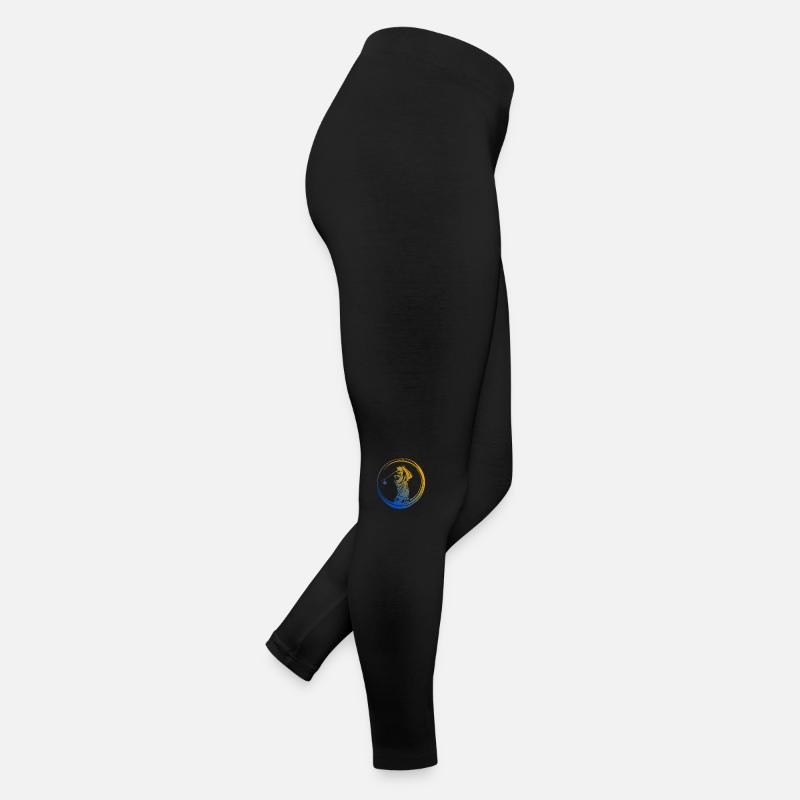 Golfer Silhouette Colorful - Women’s Jersey Leggings - black