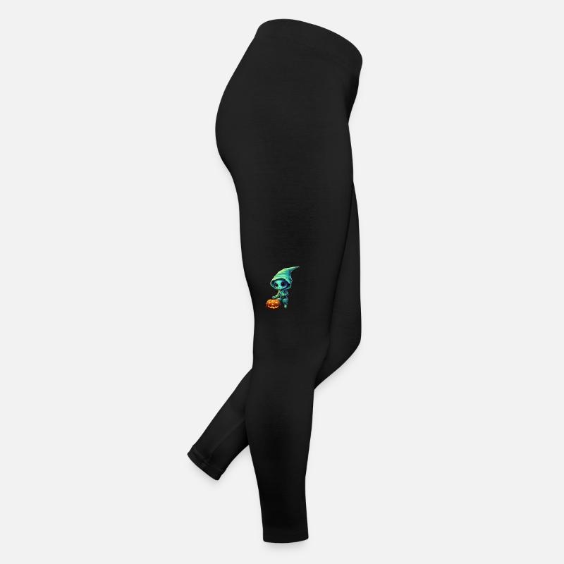 Alien d’Halloween avec citrouille - Green Alien Legging en jersey Femme