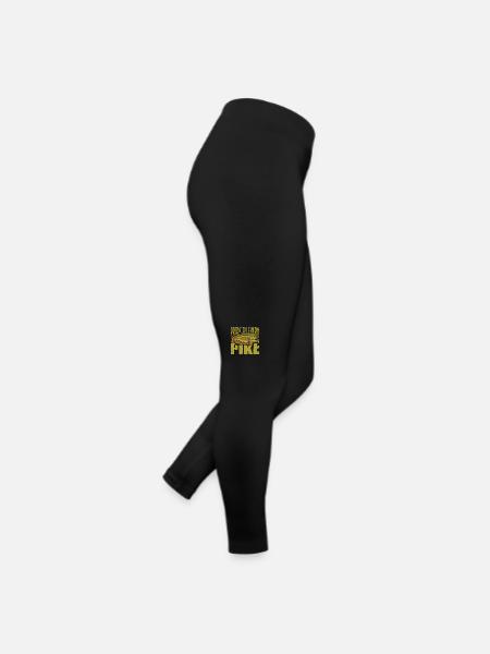 Hechtfischen Fischfänger Hecht Fischer Angler - Frauen Jersey Leggings - Schwarz - Rechts