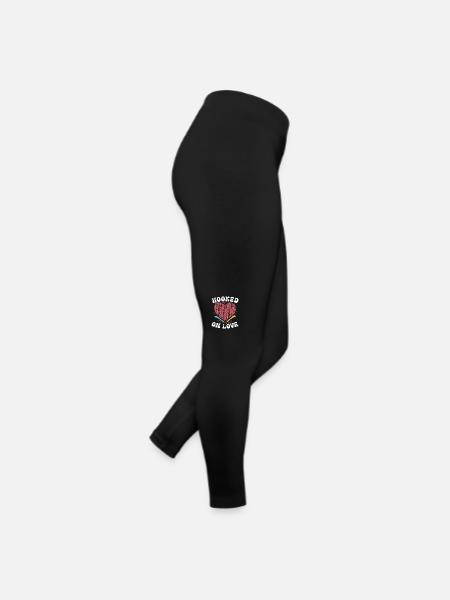 14. Februar Valentinstag Häkeln Stricken Nähen - Frauen Jersey Leggings - Schwarz - Rechts