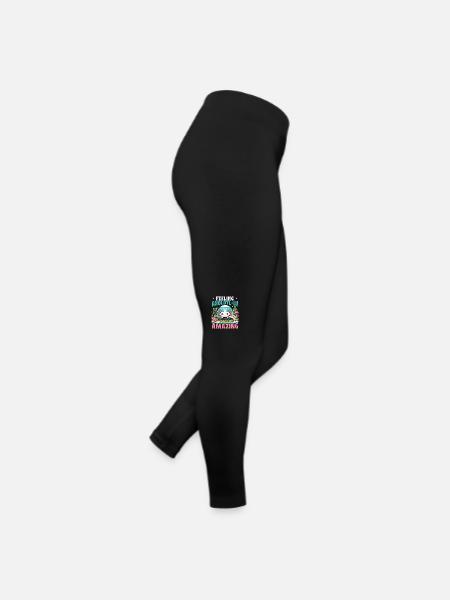 Kawaii Axolotl Walking Fish Mexikanischer - Frauen Jersey Leggings - Schwarz - Rechts