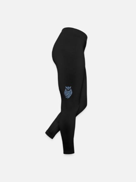 Minimalist Owl Abstract Silhouette - Women’s Jersey Leggings - black - Right