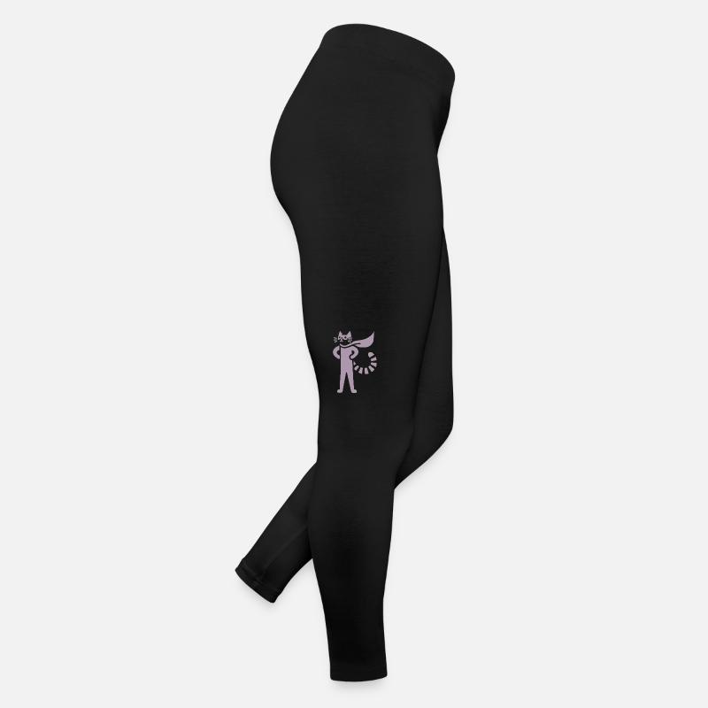 Chats Super-héros Héros Silhouette Cape Legging en jersey Femme