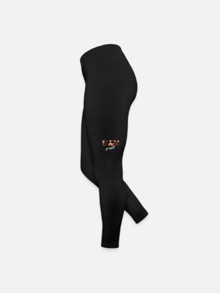 Love yourself - Frauen Jersey Leggings - Schwarz - Links