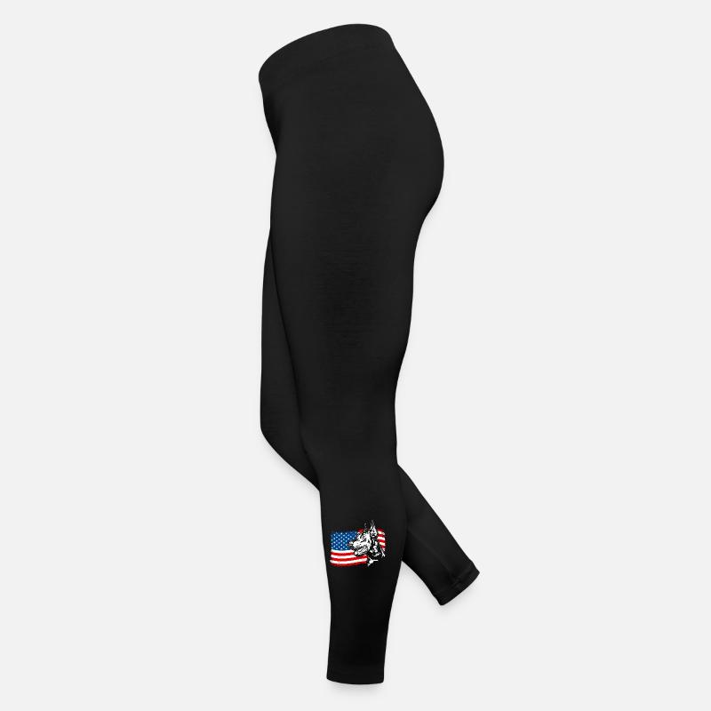 Doberman Amérique Flag Dogs Dobie Wilsigns Legging en jersey Femme