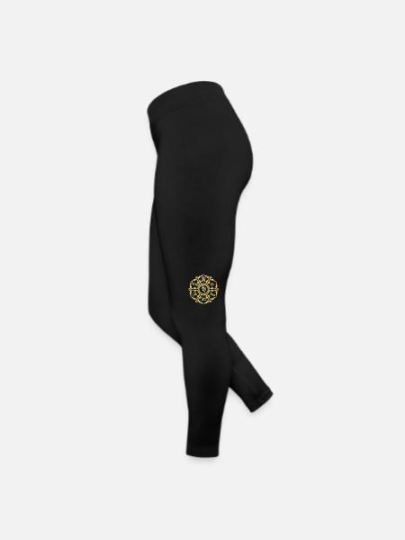 Om Mani Padme Hum Spirituelles Schutzmantra - Frauen Jersey Leggings - Schwarz - Links