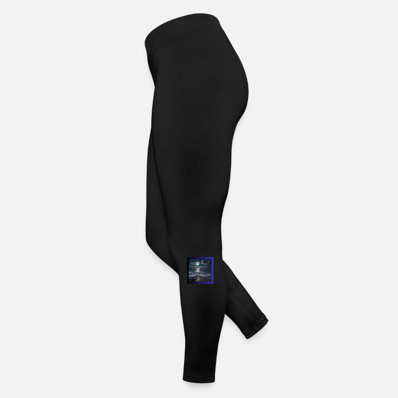 Vollmond mit Meer Frauen Jersey Leggings