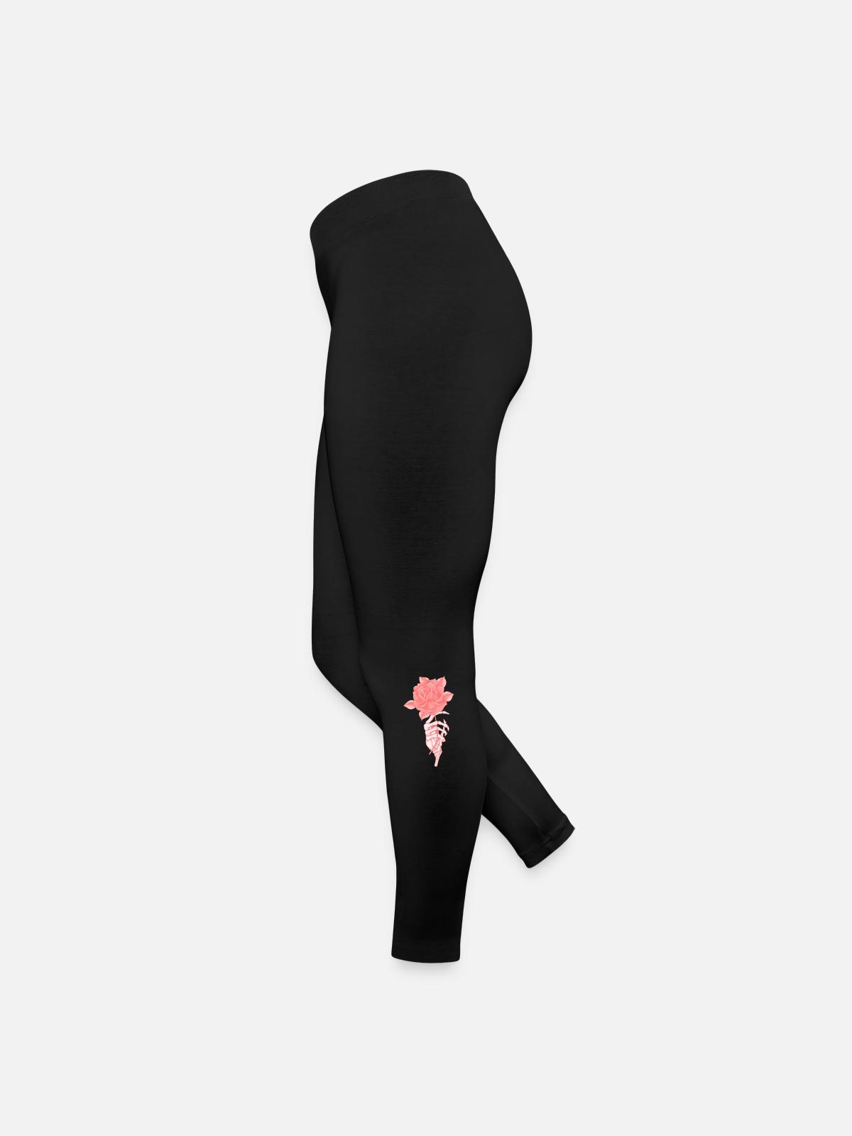 Skeleton Rose - Women’s Jersey Leggings - black - Left