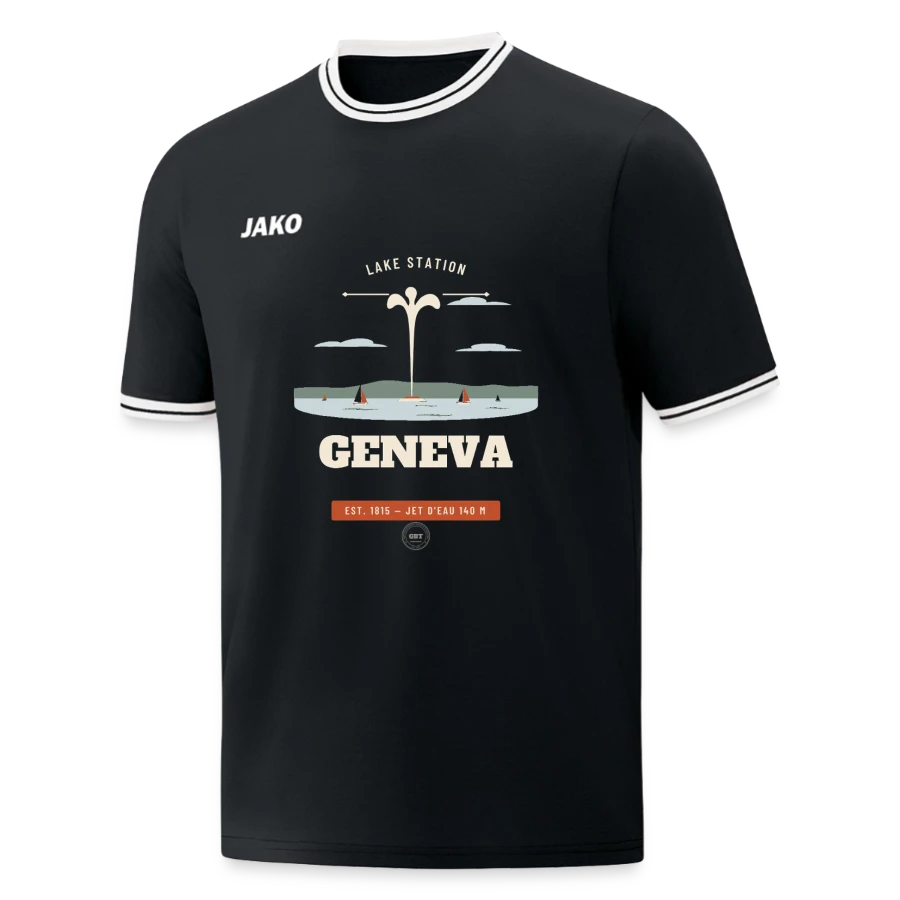 Geneva badge on a jako shooting shirt center 2.0, black/white