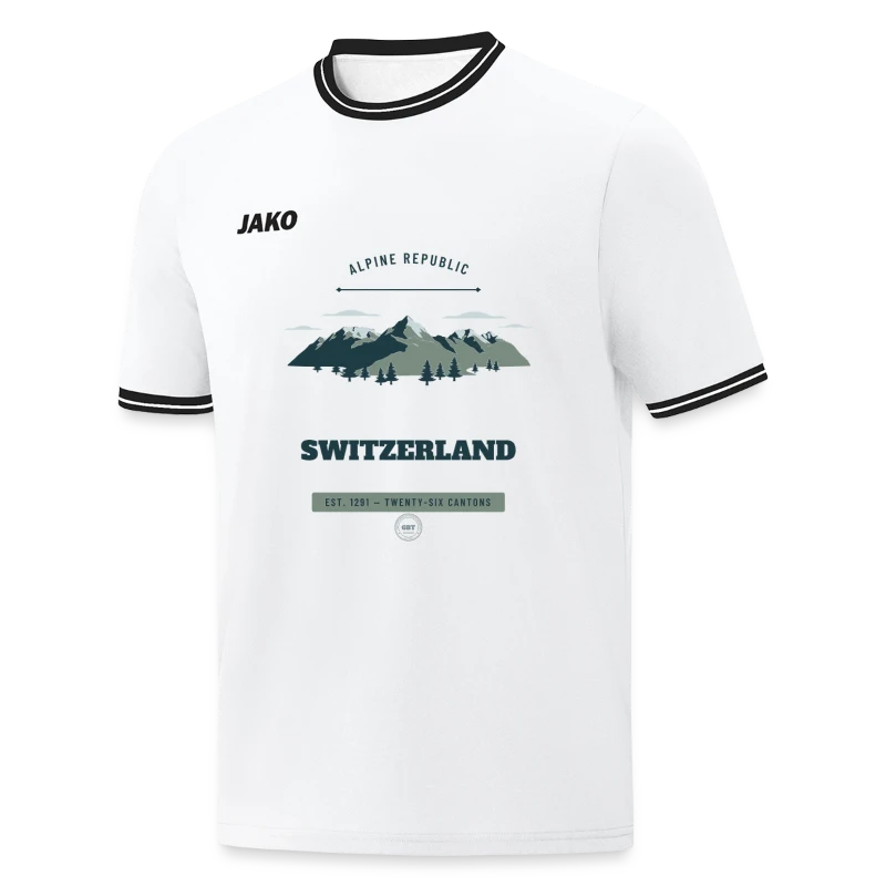 Switzerland-mærke på en jako shooting shirt center 2.0