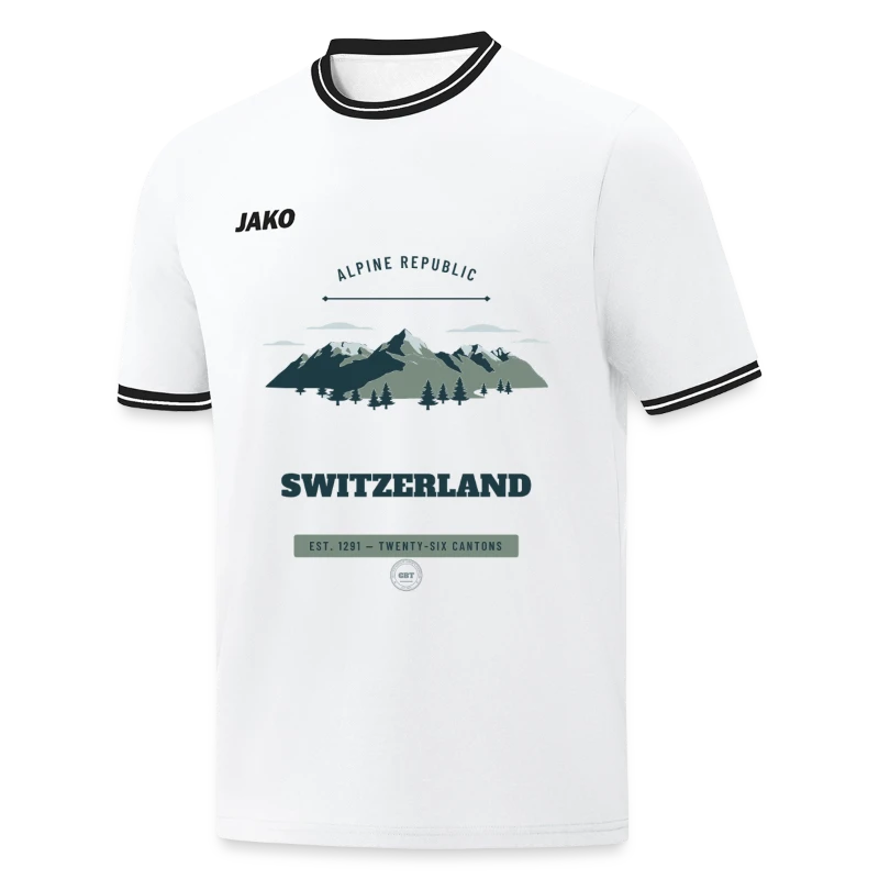 Switzerland-mærke på en jako kid's shooting shirt center 2.0