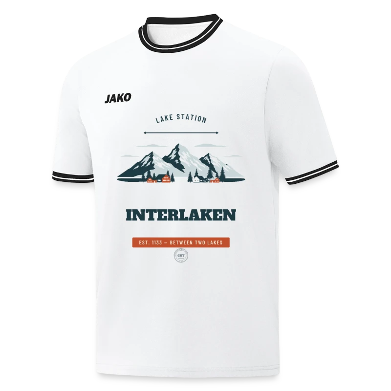 Interlaken badge on a jako kid's shooting shirt center 2.0