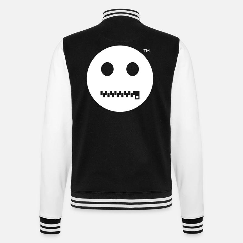 Smiley Shut up - Sei Still - College-Sweatjacke - Schwarz/Weiß