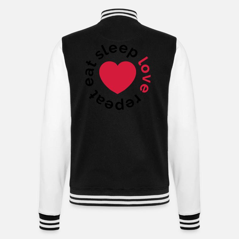 manger sommeil amour répéter - Veste Teddy - noir/blanc