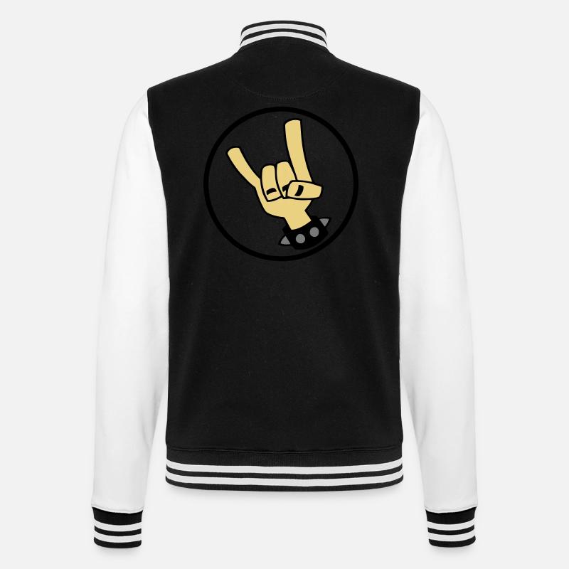Devil Rock Hand 01 - College-Sweatjacke - Schwarz/Weiß