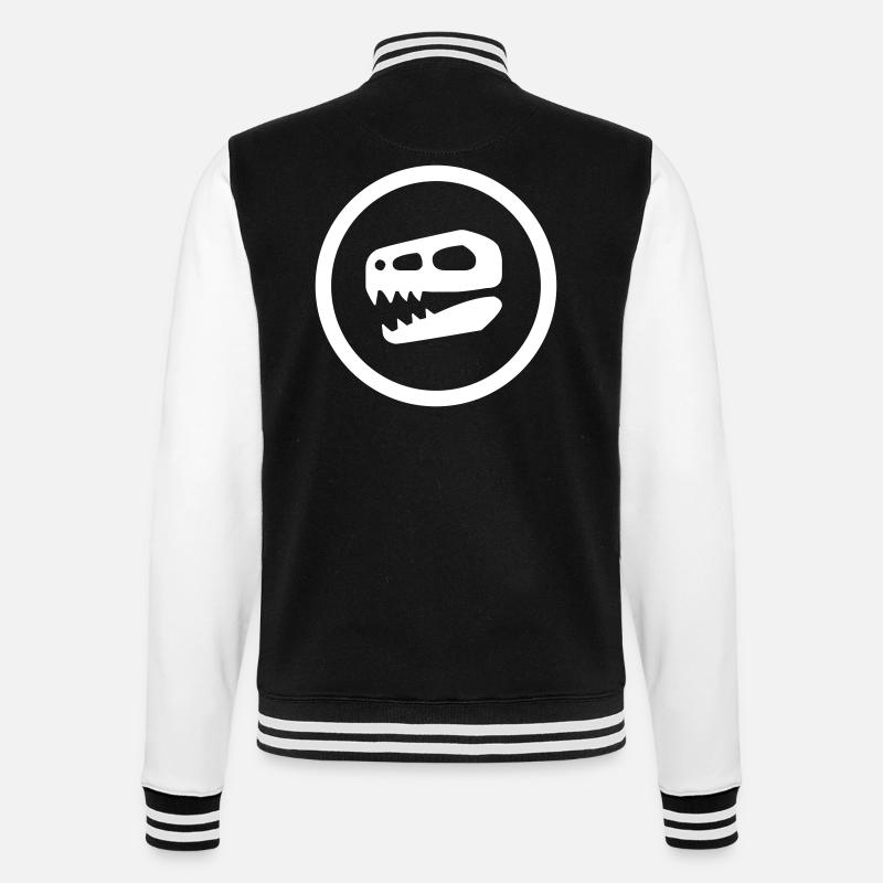 Dinosaurier Schädel Geschenk - College-Sweatjacke - Schwarz/Weiß