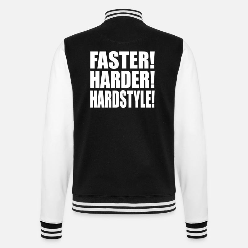 Faster Harder Hardstyle DE - College-Sweatjacke - Schwarz/Weiß