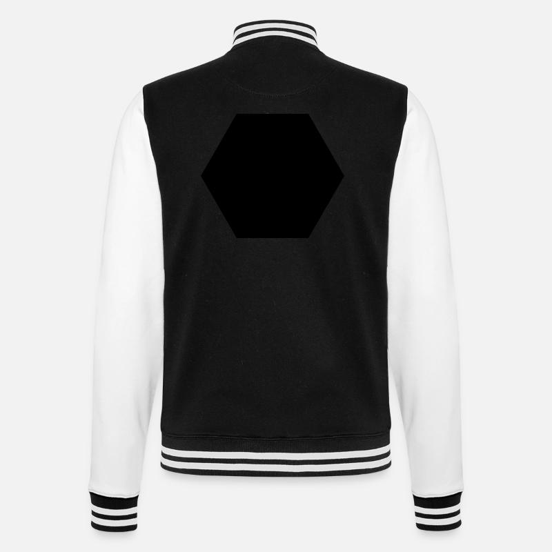 6_eck - College-Sweatjacke - Schwarz/Weiß