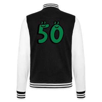 50 - Fifty - College Sweat Jacket - black/white - Back - Marisol (170cm)