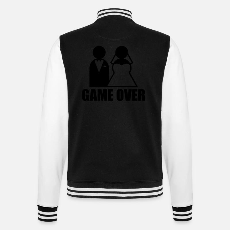 Game Over - College-Sweatjacke - Schwarz/Weiß