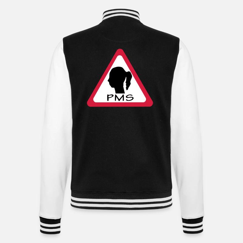 pms warning - College Sweat Jacket - black/white