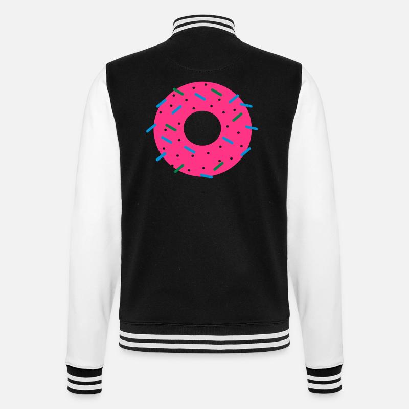 DONUT - College Sweat Jacket - black/white