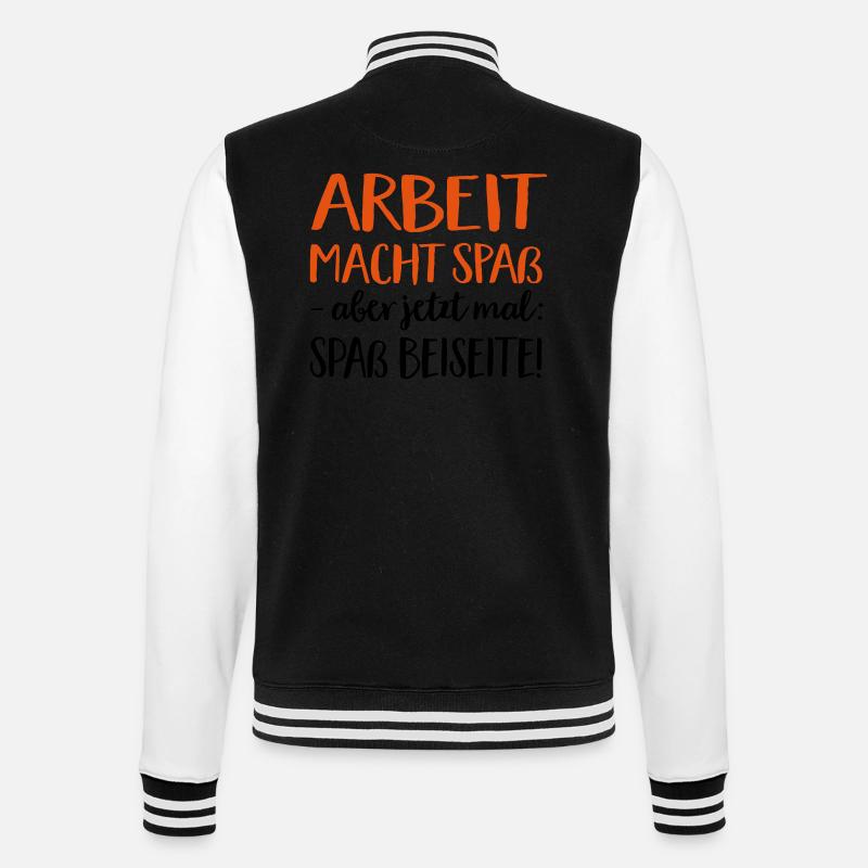 Arbeit - College-Sweatjacke - Schwarz/Weiß