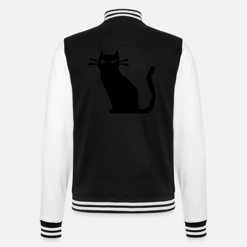 scharfe Katze böse - College-Sweatjacke - Schwarz/Weiß
