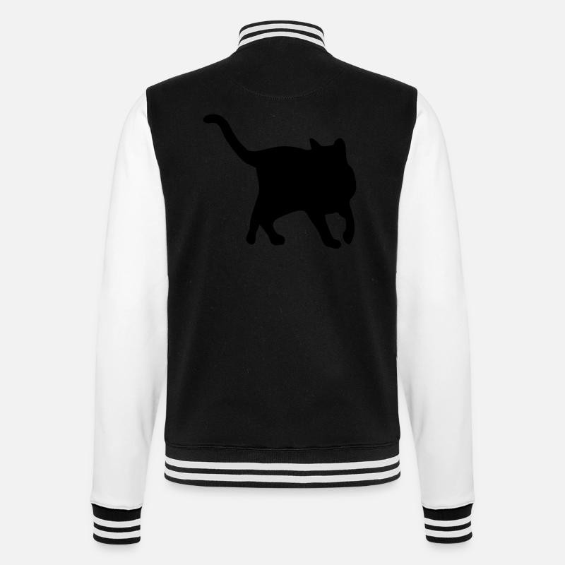 Running Cat - College Sweat Jacket - black/white