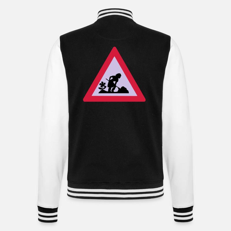 baustelle - College-Sweatjacke - Schwarz/Weiß