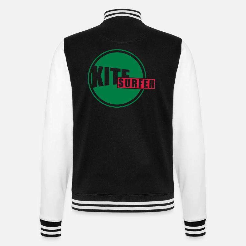 Kitesurfen - College-Sweatjacke - Schwarz/Weiß