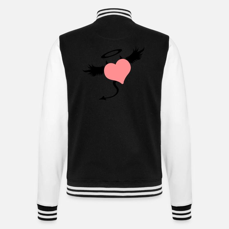 angel devil symbol - Veste Teddy - noir/blanc