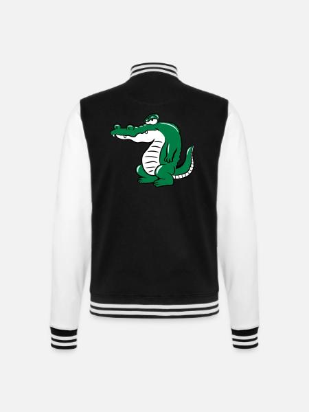 Krokodil kopf - College-Sweatjacke - Schwarz/Weiß