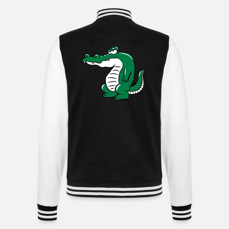 crocodile head - College Sweat Jacket - black/white