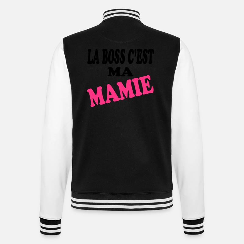 La c'est ma MAMIE - Veste Teddy - noir/blanc