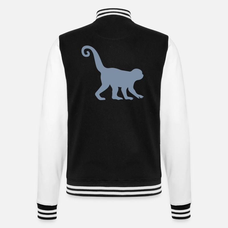 affe silhouette - College-Sweatjacke - Schwarz/Weiß