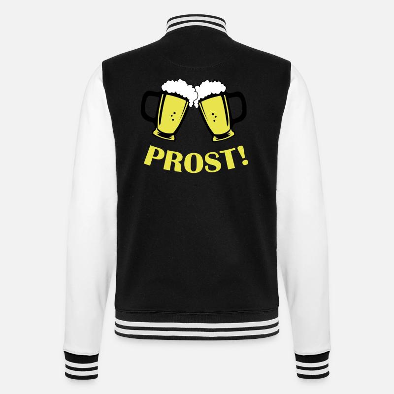 bier prost - College-Sweatjacke - Schwarz/Weiß